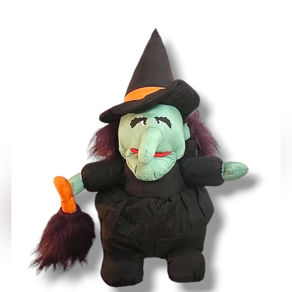 Black Witch Nylon Stuffed Plush Toy 15 Inch Halloween Decoration